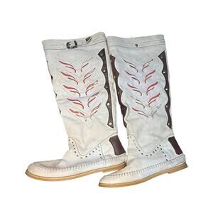 Mojo Moxy Ivory Tall Moccasin Boots Women’s Size 7.5